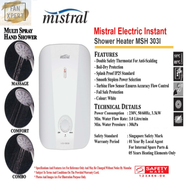 Mistral MSH 303i Instant Water Heater * Promotion* ⭐NEXT DAY INSTALLATION  AVAILABLE ⭐ | Lazada Singapore