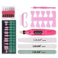 เครื่องทำเล็บเจล ใหม่ เครื่องเจียรเล็บ Lulaa แบบเซ็ต ตะไบเล็บ+เครื่อง+หัวเจียร+อุปกรณ์ รวม9ชิ้น ไฟฟ้าUSB