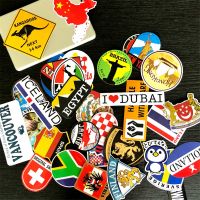 38 Pcs/Set National Flag Countries Stickers Waterproof PVC Skateboard Pegatinas Fridge Laptop Luggage Journal Decorate for Kids