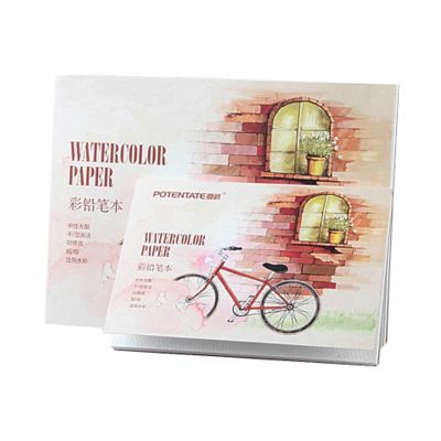 POTENTATE Watercolor Paper Sketchbook 12 Sheets Hand Painted Transfer Drawing Paper Blank Watercolor Graffiti Book for Students