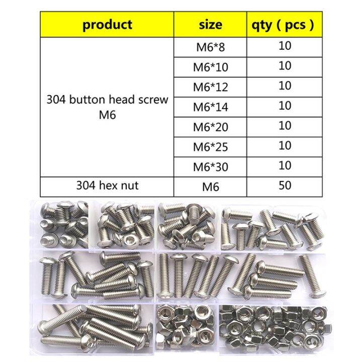 kit-sekrup-tutup-kepala-soket-tombol-hex-m2-m3-m4-m5-m6-304-sekrup-baja-tahan-karat-tombol-soket-hex-kepala-baut-allen-set-mur-sekrup