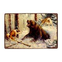 Men Cave Wall Decor - Estd 1975 Into The Wild Hunting Society ป้ายโลหะดีบุก-8X12นิ้วสำหรับ Home Kitchen ห้องนอนบาร์ผับ