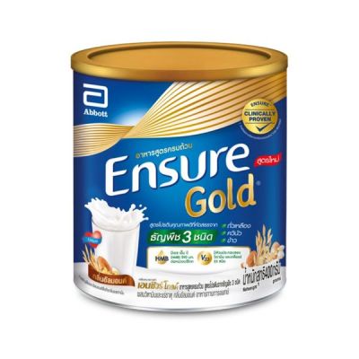 [สูตรใหม่] Ensure Gold เอนชัวร์ โกลด์ สูตรโปรตีนจากธัญพืช 3 ชนิด 400g 1 กระป๋อง Ensure Gold Plant Based 400g x1 อาหารเสริมสูตรครบถ้วน(M)