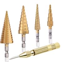 HSS Titanium Coated Step Drill Bit 4-12 4-20 4-32 Drilling Power Tools Metal High Speed Steel Wood Hole Cutter Cone Drill Drills Drivers