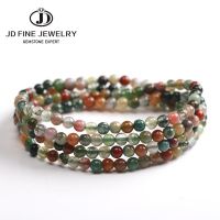 JD 6-7mm Natural Indian Agate Tourmaline Color Crystal Bracelet Buddha Beads Natural Stone Made Colorful Good Quality Multilayer