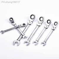 8-19mm Wrench Compact Adjustable Head 180-degree Rotary Professional 72-tooth Ratchet Spanner for Vehicle Maintenance