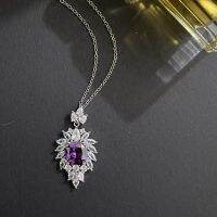 [COD] Versa European and high-end jewelry purple beauty pendant 18K gold-plated bright A zirconium light luxury pendant