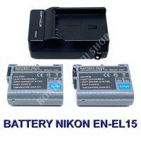 น่าซื้อ (Set 2+1)ENEL15  EN-EL15 EN-EL15B Battery and Charger For Nikon D500,D600,D750,D800,D810,D850,D7500,Nikon1 V1,V1,Z6,Z7 Very Hot โดรนบังคับจิ๋ว โดรนบังคับ โดรนติดกล้อง โดรน