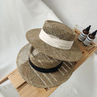 ใหม่ handmade straw Beach หมวกสำหรับหมวกผู้หญิงฤดูร้อนหมวกปานามาหมวกแฟชั่นเว้าแบน Sun Protection Visor หมวกขายส่ง