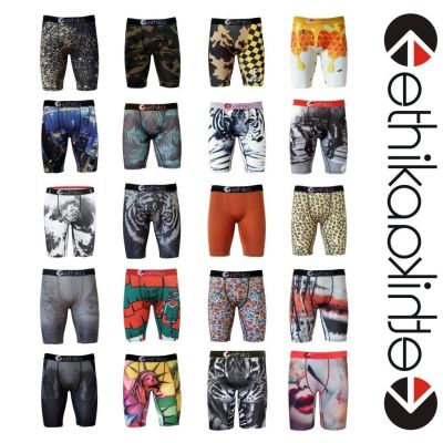Ethika Mens Fashion Plus Size Underwear Basketball Sports Fitness Running Cycling Underwear Fast Dry Sweat Absorbing Shorts Outdoor Sports Flat Corner Lengthened Shorts