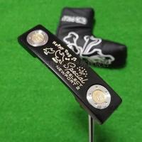 [ จัดด่วน ] ไม้กอล์ฟพัตเตอร์เพลงสุนัขมีความสุขสีดำแถบตรงคำ golf putter ใหม่