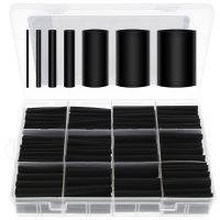 350Pcs Heat-shrink Tubing Thermoresistant Tube Heat Shrink Wrapping Kit Electrical Connection Wire Cable Insulation Sleeving Electrical Circuitry Part