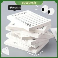 ZOWBRSH 50 Sheets การตกแต่ง เครื่องเขียน สมุดจดบันทึก รายการสิ่งที่ต้องทำ สิ่งที่อยากได้ บันทึกช่วยจำ แผ่นบันทึก สมุดบันทึก เวลาจัดการ