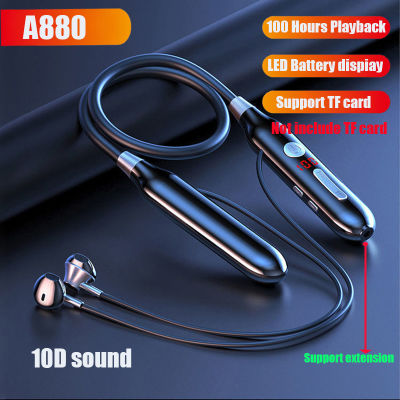 100 hours Bluetooth Bass In Ear Wireless Headset Magnetic Neckband Sports Running Earphone Earplug Waterproof Noise Canceling