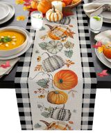 Thanksgiving Style Table Runner Fall Pumpkin Maple Leaf Wedding Decoration Table Runners For Dining Tables Christmas Decorations