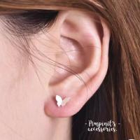 ✈ พร้อมส่ง : ?? ต่างหูสไตล์มินิมอลรูปผีเสื้อ  Butterfly Minimalist Stud Earring.