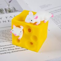 Pop up Funny Mouse and Cheese Block Squeeze Anti stress Toy Hide and Seek Figures Stress Relief Fidget Toys for Kids Adult