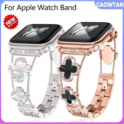 ทองคำสีกุหลาบโลหะหรูหราน่ารักบางสายคาด Apple Watch เพชรแวว38Mm 40Mm 42Mm 44Mm Iwatch Se Series 6/5/4/3,Apple Watch Series 7 45Mm สำหรับผู้หญิง Bling,apple Watch Se Series 3 38มม. วงผู้หญิง