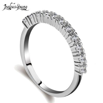 แหวนแต่งงานสีขาวทองใหม่2018สำหรับผู้หญิงแหวนหมั้นคริสตัลคิวบิกเซอร์โคเนียเครื่องประดับ Anillos Mujer
