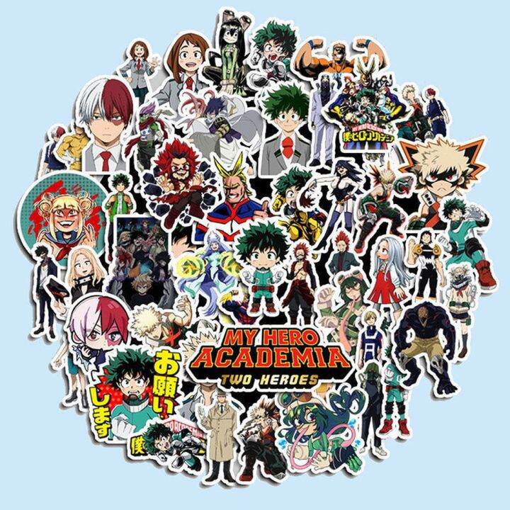 hot【DT】 10/50Pcs Anime Stickers My Academia Midoriya All Might Bakugo ...