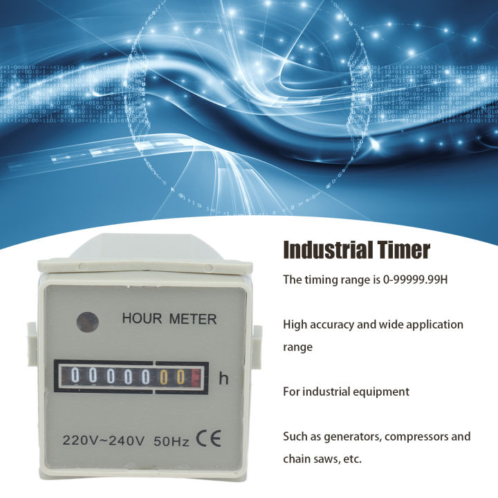 Hours Counter High Accuracy Hour Meter Embedded Mount 220‑240V 0.3W