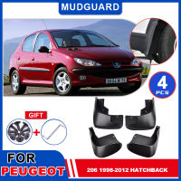 4Pcs รถ Mudflaps Fender สำหรับ Peugeot 206 1998-2012 Hatchback Hatch จัดแต่งทรงผม Mudguards Flap Splash Mud Guards อุปกรณ์เสริม