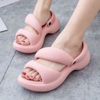 Women Summer Sandals Beach Fashion EVA Injection Slippers Indoor House Comfortable Slippers Thick Platform High Heel Sandal