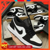 Giày Jordan đen trắng Panda cổ thấp thể thao sneaker nam nữ hot 2021hàng trung 11 chuẩn da nhăn