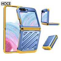 HOCE ZFlip5เกราะกันกระแทกเคสซิลิโคนโทรศัพท์สีผสมสำหรับ Samsung Galaxy Z พลิก4 Flip3พลิก5กรณีบานพับเคส TPU ป้องกันเต็มรูปแบบ