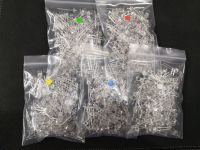 1000PCS=5 colour*200pcs Transparent Cover F5mm/3mm White Red Blue Green Yellow LED Light-Emitting Diode Water Clear Assorted Kit Electrical Circuitry