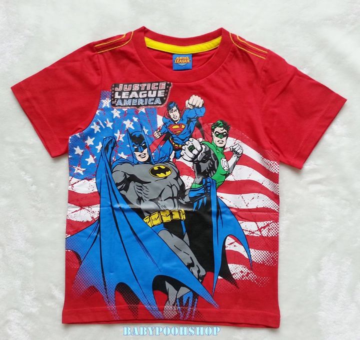 justice-league-เสื้อยืดสกรีนลาย-justice-league-สีแดง-งานช้อป