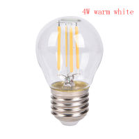 YUE LED Bulb Spotlight 2W/4W/6W E27 COB Candle/Flame Tip G45 Filament Glass Lamp