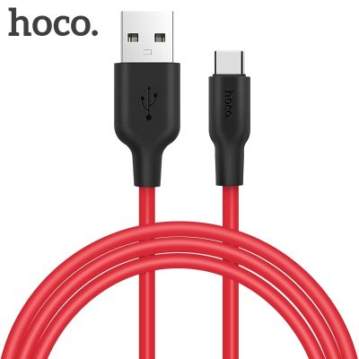 [HOT RUXMMMLHJ 566] HOCO USB ประเภท C สายสำหรับซัมซุง Galaxy S9 S8 USB C ชาร์จอย่างเร็วโอนถ่ายข้อมูลซิงค์สายสำหรับ Huawei P40 P30 Type-C เป็นมิตรกับสิ่งแวดล้อมซิลิโคน