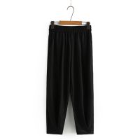 【มีไซส์ใหญ่】Plus Size XL-4XL Womens Spring Black Beige Pants Ladies Elastic Waist Officewear Long Trousers