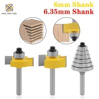 LANG TONG TOOL 3PCS Rabbet Router Bit พร้อมชุดตลับลูกปืน 6 ชุดเครื่องตัด Tenon แบบปรับได้ซีเมนต์คาร์ไบด์งานไม้บิต LT099