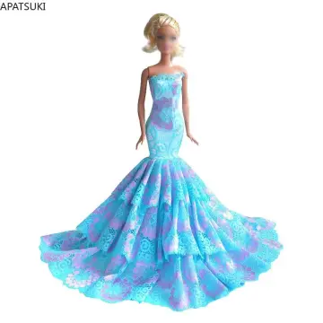 Redcolourful Fashion Ruffle Wedding Party Gown Mermaid Dresses Clothes for  30cm Barbie Doll Xmas Birthday Gift Height:Long tail evening dress does not  contain baby | Lazada PH