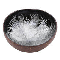 1PC Creative Natureal Coconut Bowl Ink Creative Ornament Storage Bowl Eco Friendly Soup Salad Noodle Storage Section Bowl