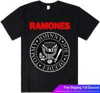 สไตล์ใหม่ เสื้อยืดลำลอง Mens Ramones T-Shirt Punk Rock Tee Fitted Presidential Seal Short Sleeve Womens Top Sports T-shirt แขนสั้น