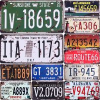 【YF】☽❐  Florida Car Number License Shabby Metal Plate Signs Bar Pub Wall Plaques Crafts Tin Sign 15x30cm