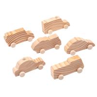 6x Simulation Cars Decoration Coloring Blocks Education Toys for Girls Boys Wooden Toys