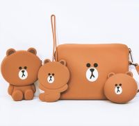 กระเป๋าซิลิโคน มีซิบ ไลน์เฟรนด์ Line Friends pouch bag case wallet