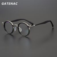 Moldura Redonda De Acetato Para Homens E,Culos De Prescriçóptica Retro Miopia, Marca De Luxo Coreana Vintage