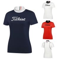 Titleist TaylormadeIseasurewayuniqlo ญี่ปุ่นเกาหลีใต้กางเกงเล่นกอล์ฟใหม่เสื้อยืดแขนสั้นของผู้หญิงแฟชั่นฤดูร้อนแห้งเร็วระบายอากาศได้ดีเสื้อกีฬากลางแจ้ง