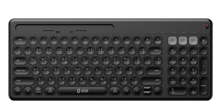 s-gear-kb-h801-bluetooth-keyboard-black-คีย์บอร์ดไร้สาย-แป้นภาษาไทย-อังกฤษ-สีดำ-ของแท้-รับประกันสินค้า-2ปี