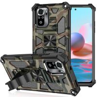 Military Shockproof TPU Phone Case For Xiaomi RedMi Note 10 S Dual Layer Kickstand Cover For Xiaomi RedMi Note 9 8 Pro 9A 9C 9S