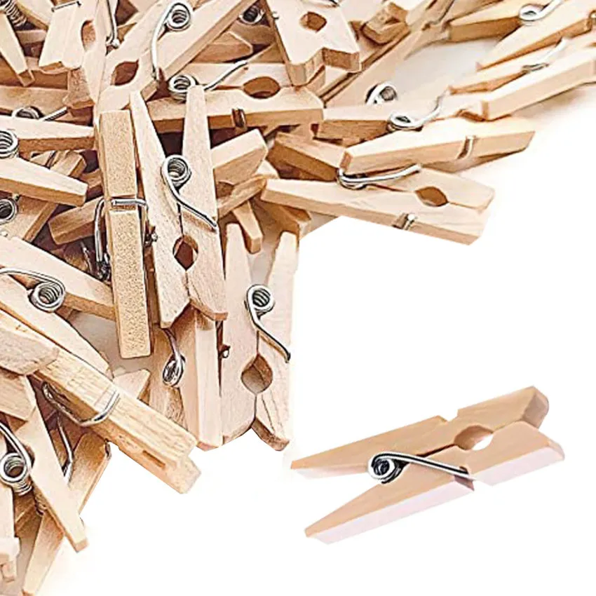  Mini Clothespins, Mini Clothes Pins for Photo Natural Wooden  Small Picture Clips for Crafts 1 Inch 100 PCS Tiny Pegs Decorative Wood  Clips for Wall Hanging Pictures : Home & Kitchen