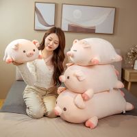 【Wrist watch】 1pc 40/50cm Pig Stuffed Lying Piggy Soft Plushie for Kids Baby Comforting Birthday