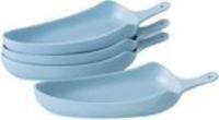 9 Ceramic Triangle Dinner Plates Set of 4 Lasagna Pan Dishes Blue