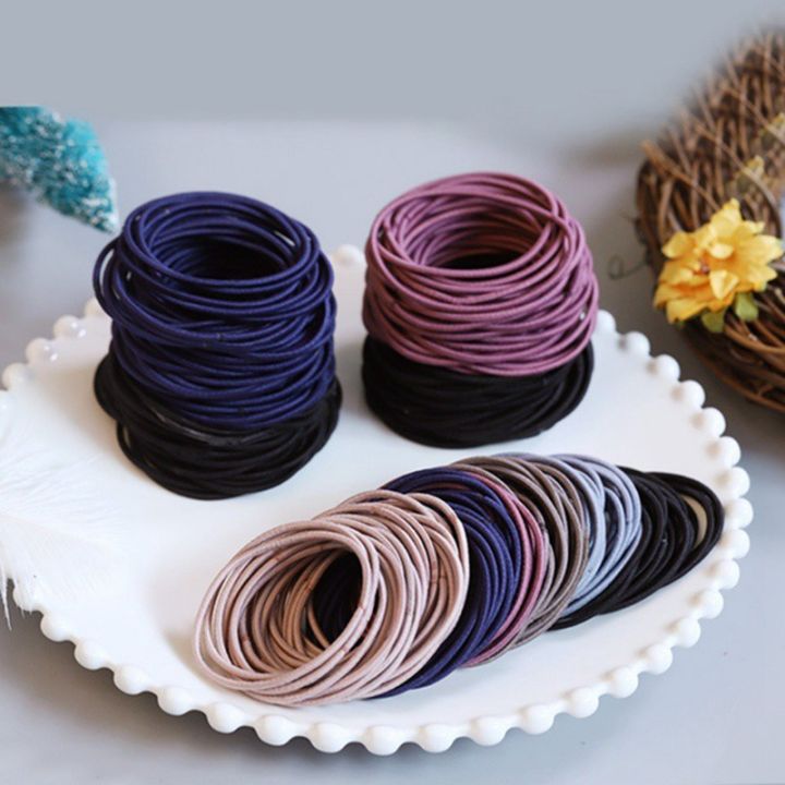 100pcs-mixed-color-korean-version-rubber-band-parent-child-hair-ring-accessories