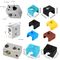 For V6/MK7 MK8 MK9/MK10/cR10 Heat Block Socks Silicone Sleeve Heater Block Hotend Protector Cover Socks For 3D Printer Parts